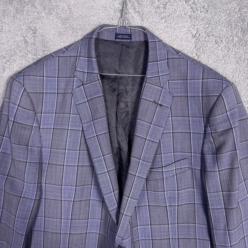 Zignone Sport Coat Mens 46R Italy 100% Wool Blazer Suit Jacket Windowpane Check